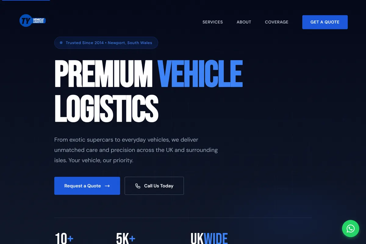 TY Vehicle Logistics — Newport vehicle transport site